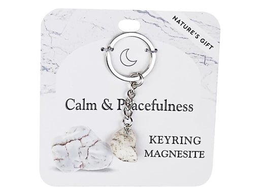 Magnesite gemstone key ring