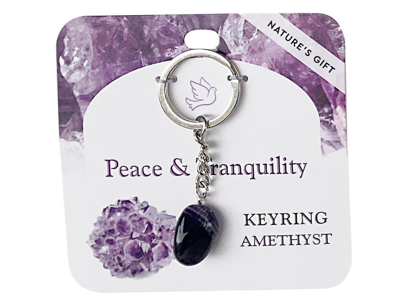 Amethyst gemstone key ring