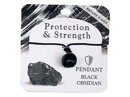 Black obsidian gemstone pendant necklace