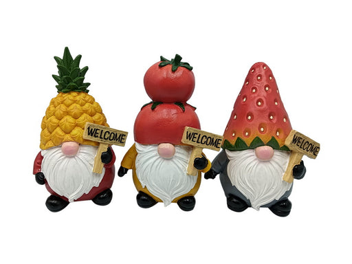 Gnome with Fruit Head 3 Assorted 15cm