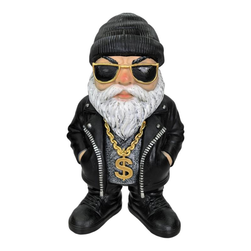 Gangster garden gnome with beanie 29cm