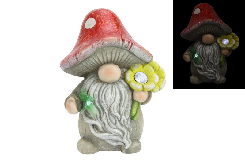 Standing solar garden gnome 39cm