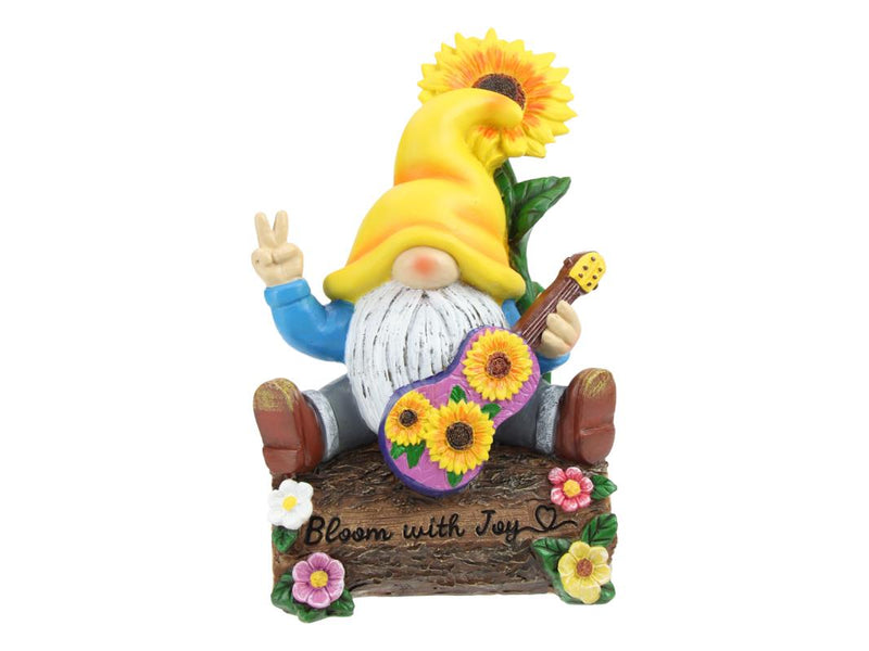 Hippie gnome on rock with inspirational text