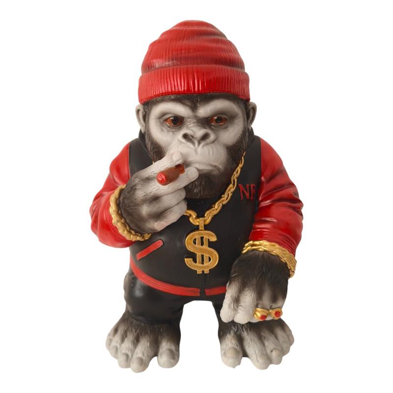 Gorilla gangster ornament with bling 29cm