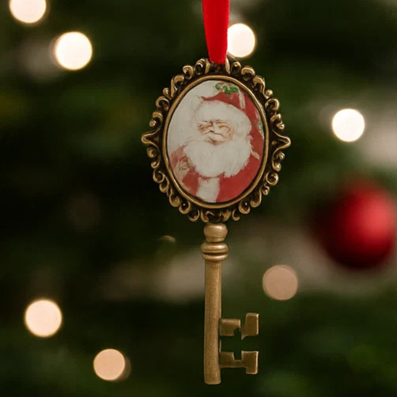 Santa Key Xmas Decor 10.5cm