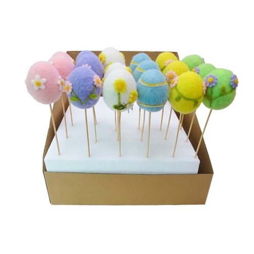Pastel Easter egg on stick garden pick