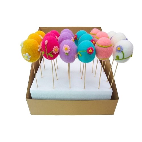 Vibrant Easter egg on stick garden pick