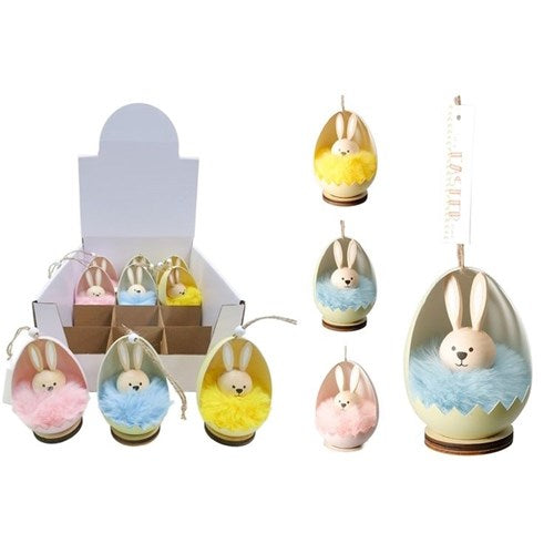 Rabbit inside egg hanging decoration pastel colors