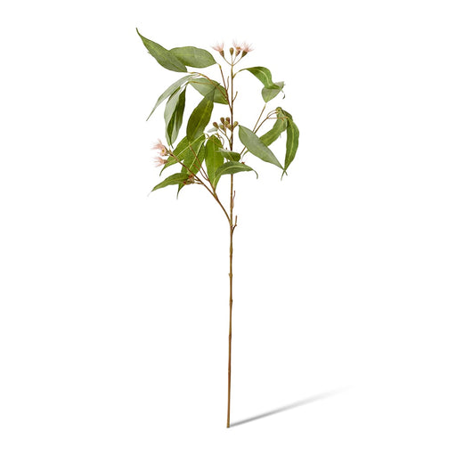 Artificial pink and green eucalyptus flowering spray 91cm