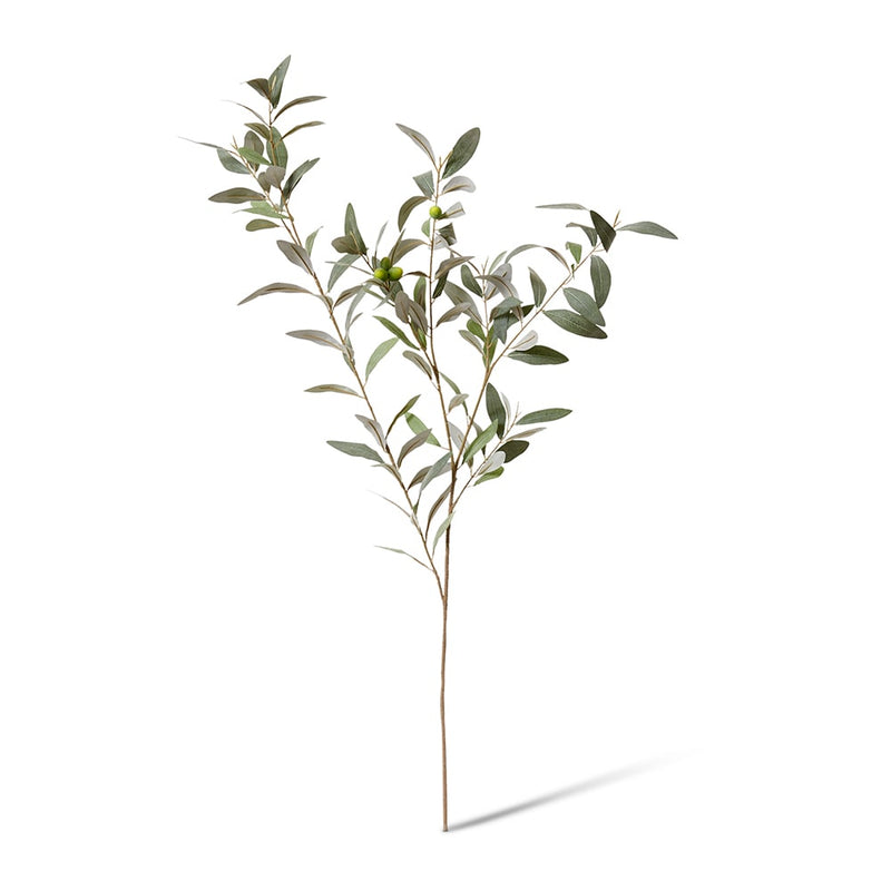 Artificial grey green olive leaf branch 114cm