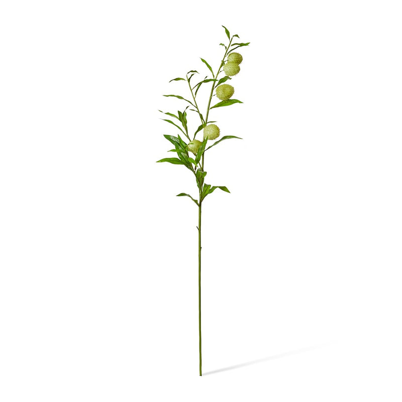 Artificial green milk weed leaf stem 114cm