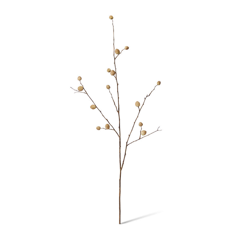 Natural dried look artificial berry pod branch 85cm