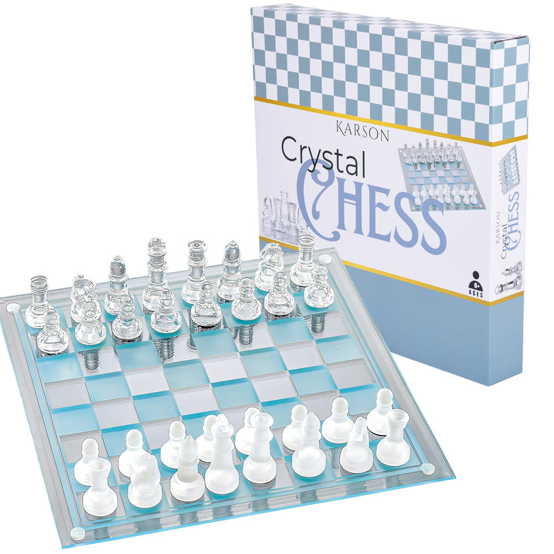Glass Chess Set 38cm