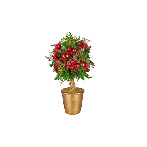 Ronis Topiary Potted Berries & Baubles 36cm