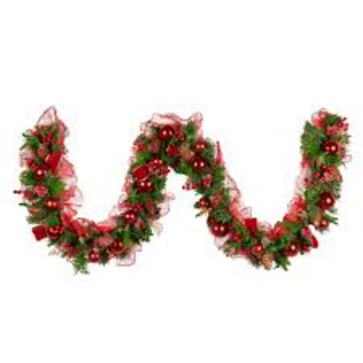 Ronis Christmas Garland Berries & Baubles 274cmL