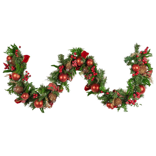 Ronis Christmas Garland Berries & Baubles 185cmL