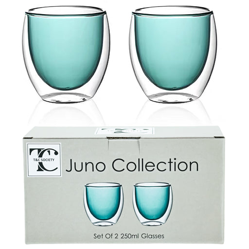 Kitchen Tableware Hued Glass 250Ml Teal Set Of 2