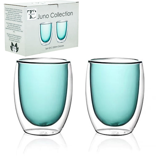 Kitchen Tableware Hued Glass 350Ml Teal Set Of 2