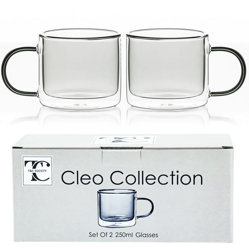 Hued Cups 250ml Grey Set of 2