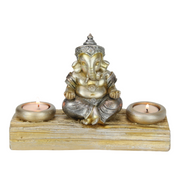 Ronis Ganesh On Double Tealight Holder 14cm