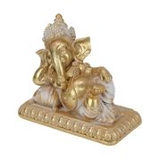Ganesh in Gold Finish Laying 17cm decorative statue – thumbnail