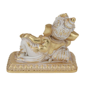 Ganesh in Gold Finish Laying 17cm decorative statue – thumbnail