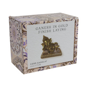Ganesh in Gold Finish Laying 17cm decorative statue – thumbnail