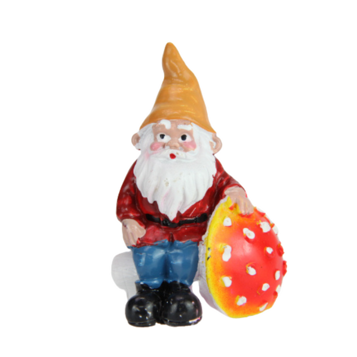 Ronis Garden Gnome With Mushroom 6.5cm 3 Asstd