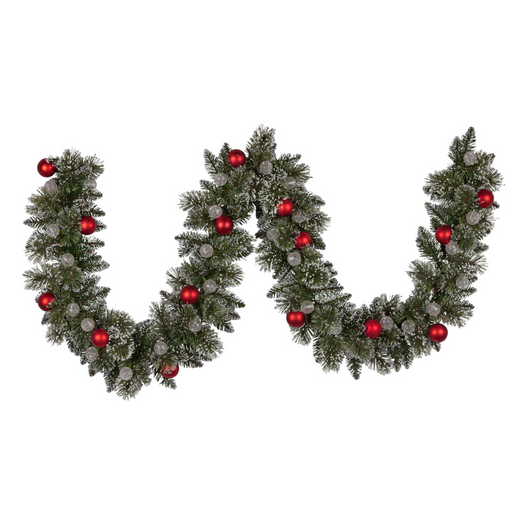 Ronis Garland with Lights-Snowy Bristle 274cm