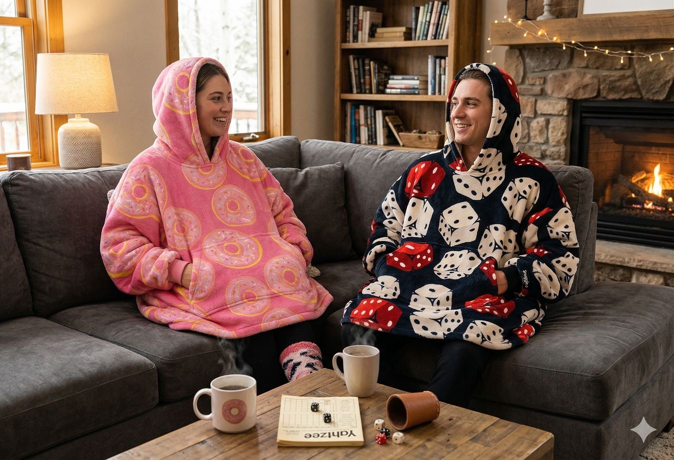 Winter hoodie display showcasing cosy cold-weather wardrobe essentials