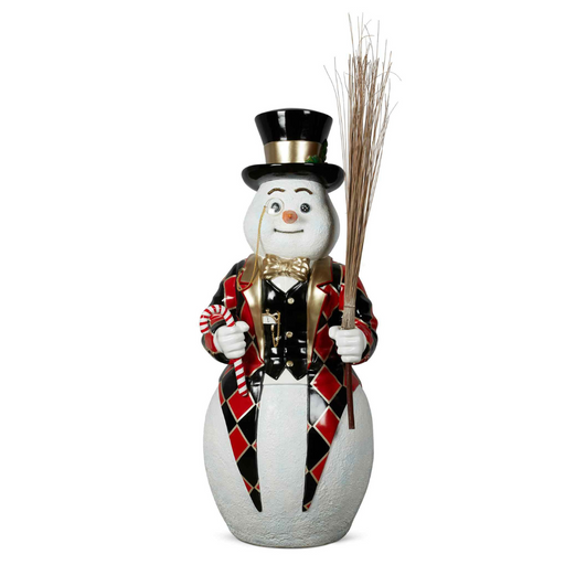 Ronis Gentleman Snowman Christmas Display 122cmH Black and Red