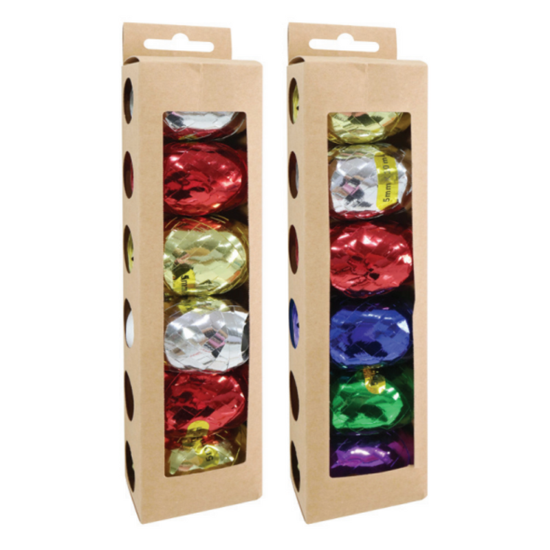 Ronis Gift Curling Ribbon Eco Packing 6pk 2 Asstd
