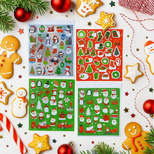 60-pack of assorted laser finish Christmas gift tag stickers with “To/From” fields