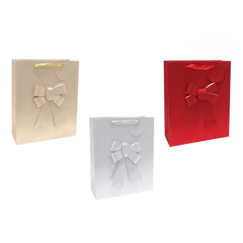 Ronis Giftbag Glitter with Bow Large 3 Asstd