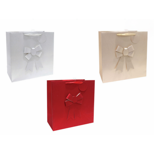 Ronis Giftbag Glitter with Bow Wide 3 Asstd