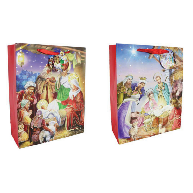 Ronis Giftbag Nativity Foiled 2 Asstd