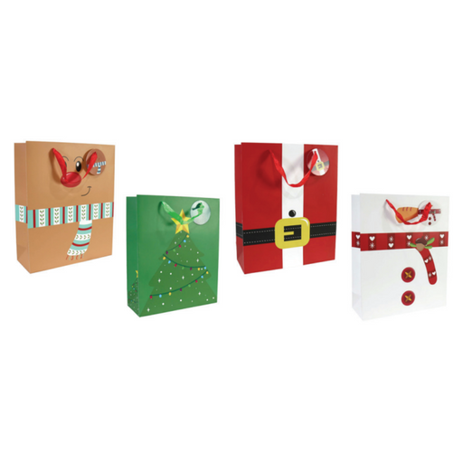 Ronis Giftbag Novelty Christmas Design Large 4 Asstd