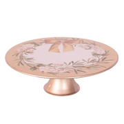 Gilded Christmas melamine cake stand with gold detailing, 29x10cm – thumbnail