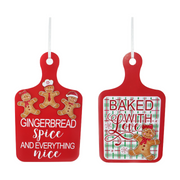 Gingerbread-themed baking board sign with festive holiday design, ideal for Christmas kitchen and home decorations.