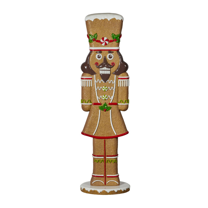 183cm tall gingerbread-themed Christmas nutcracker with candy and icing details