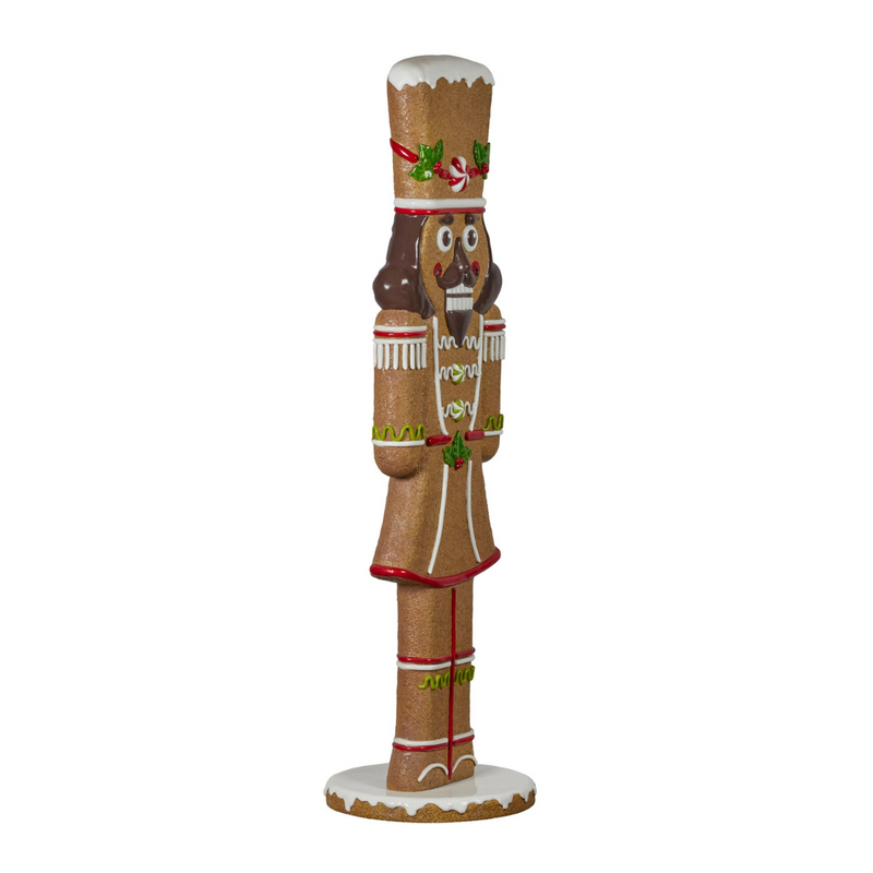 183cm tall gingerbread-themed Christmas nutcracker with candy and icing details