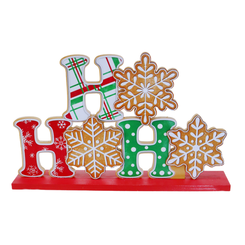 Gingerbread HoHo Table Deco with festive design, perfect for Christmas table and home decoration.