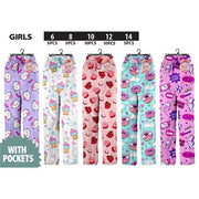 Girls PJ lounge pants with pockets in assorted designs, made for soft, cosy comfort during sleep and everyday lounging. – thumbnail