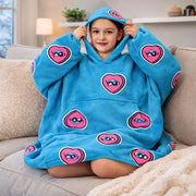 Girls Snuggy Sherpa hoodie in assorted printed designs, featuring ultra-soft sherpa fleece for warm, cosy comfort during chilly days and nights. – thumbnail