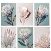 Pastel protea canvas 60x80cm assorted floral wall art large botanical canvas print for living room bedroom and coastal home décor – thumbnail
