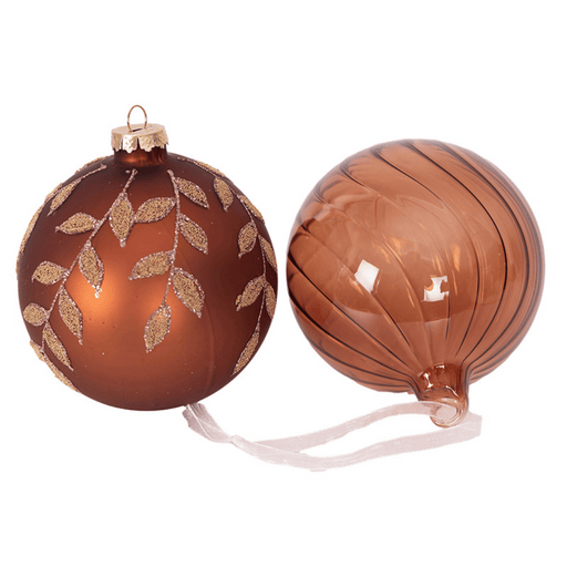 Ronis Glass Bauble 10cm Copper Assorted