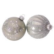 Glass Bauble 8cm Mint Assorted for Christmas tree and holiday decoration – thumbnail
