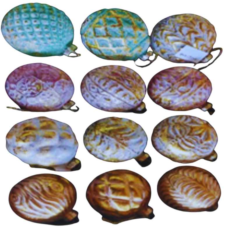 Glass Bauble 8cm Glass Ball Limewash