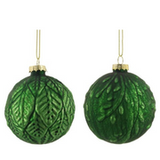 Ronis Glass Baubles Antique Emerald Finish 8cm Assorted