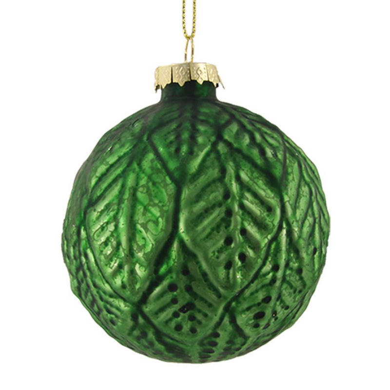Ronis Glass Baubles Antique Emerald Finish 8cm Assorted